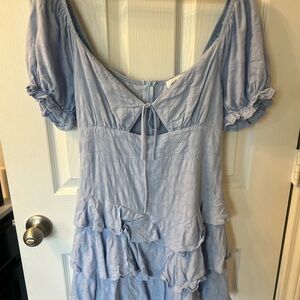 Petal & Pup Soft Blue Textured Dress